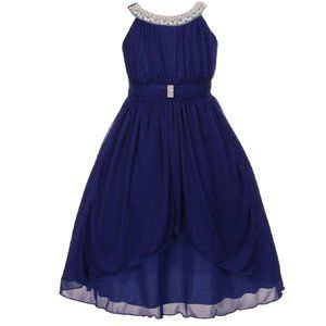 Little Girls Toddler Chiffon School Summer Daily Graduation Flower Girl Dress